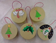 Handpainted Christmas Box Decorations